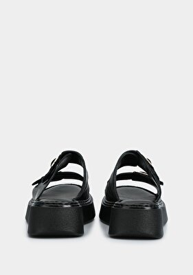 Provoq Siyah Deri Kadın Terlik