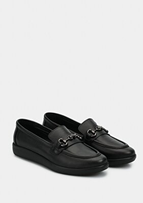 Eclipse Siyah Deri Kadın Ayakkabı