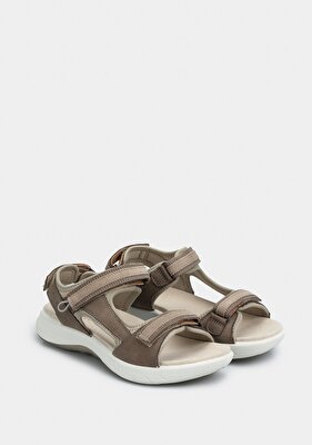 Legero Bej Deri Kadın Düz Sandalet