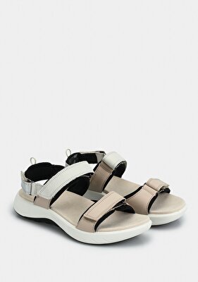 Legero Bej Deri Kadın Düz Sandalet