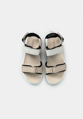 Legero Bej Deri Kadın Düz Sandalet