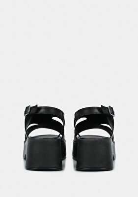 Provoq Siyah Kadın Topuklu Sandalet