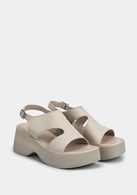 Provoq Bej Kadın Topuklu Sandalet