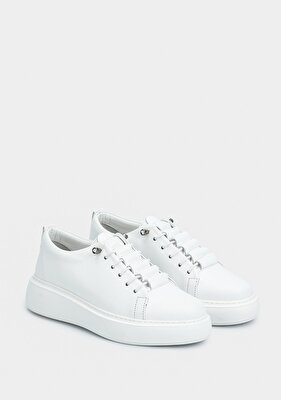 Provoq Beyaz Deri Kadın Sneaker