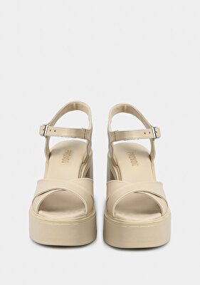 Provoq Bej Kadın Topuklu Sandalet