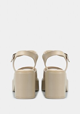 Provoq Bej Kadın Topuklu Sandalet