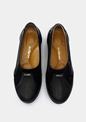 Eclipse Siyah Deri Kadın Ayakkabı