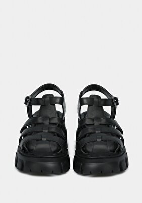 Provoq Siyah Kadın Topuklu Sandalet