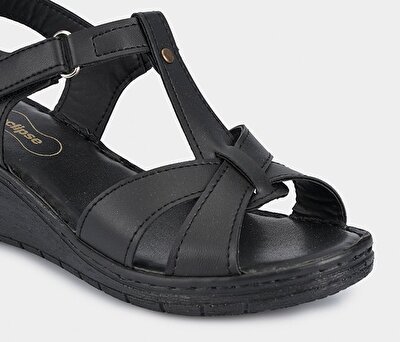 Eclipse Siyah Kadın Konfor Sandalet