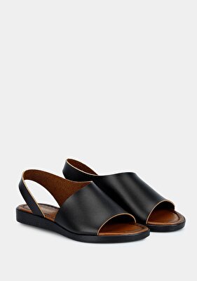 Provoq Siyah Kadın Düz Sandalet