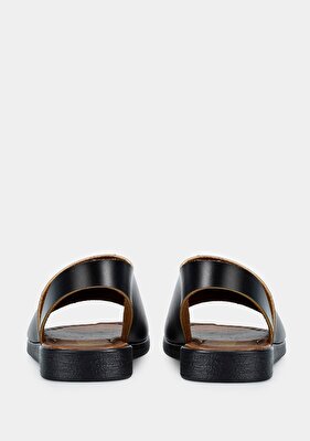 Provoq Siyah Kadın Düz Sandalet