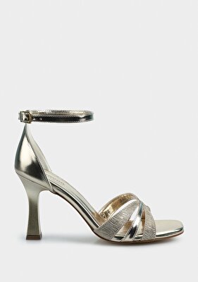 Provoq Altın Kadın Topuklu Sandalet