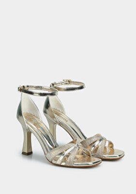 Provoq Altın Kadın Topuklu Sandalet