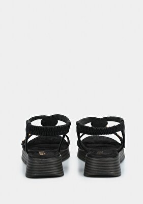 Provoq Siyah Kadın Düz Sandalet