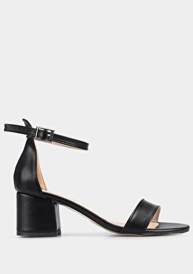 Provoq Siyah Kadın Topuklu Sandalet