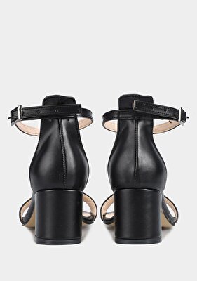 Provoq Siyah Kadın Topuklu Sandalet