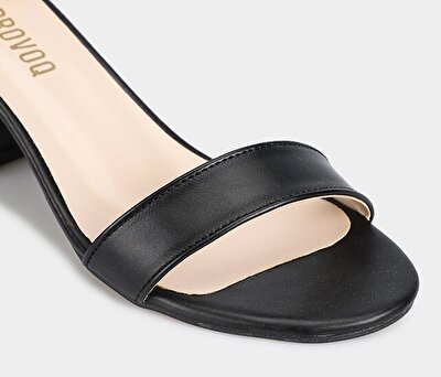 Provoq Siyah Kadın Topuklu Sandalet