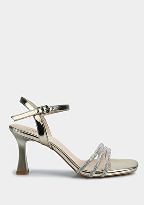 Provoq Altın Kadın Topuklu Sandalet