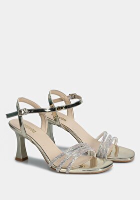 Provoq Altın Kadın Topuklu Sandalet