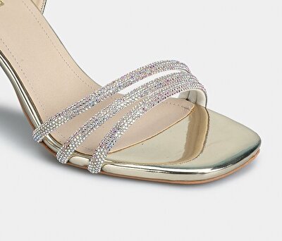 Provoq Altın Kadın Topuklu Sandalet