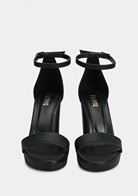 Provoq Siyah Kadın Topuklu Sandalet