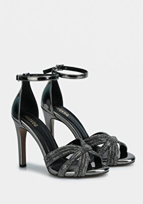 Provoq Platin Kadın Topuklu Sandalet