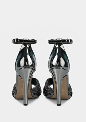 Provoq Platin Kadın Topuklu Sandalet