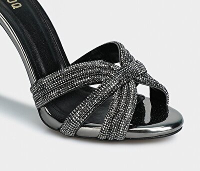 Provoq Platin Kadın Topuklu Sandalet