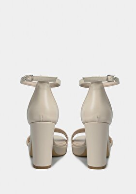 Provoq Bej Kadın Topuklu Sandalet