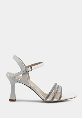 Provoq Beyaz Kadın Topuklu Sandalet