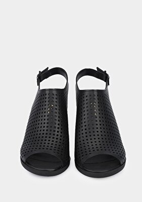 Provoq Siyah Kadın Topuklu Sandalet