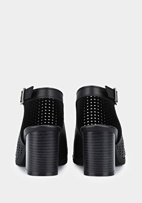 Provoq Siyah Kadın Topuklu Sandalet