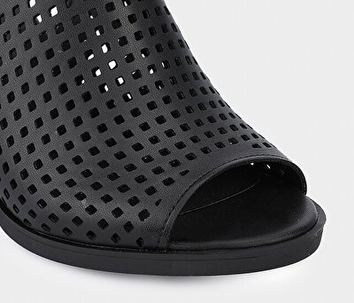 Provoq Siyah Kadın Topuklu Sandalet