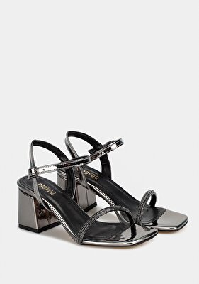 Provoq Platin Kadın Topuklu Sandalet