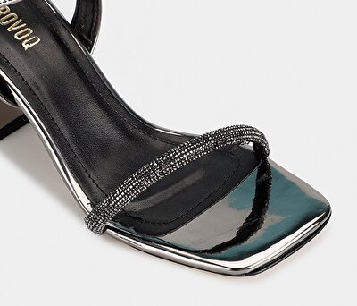 Provoq Platin Kadın Topuklu Sandalet