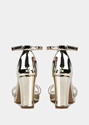 Provoq Altın Kadın Topuklu Sandalet