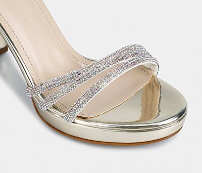 Provoq Altın Kadın Topuklu Sandalet