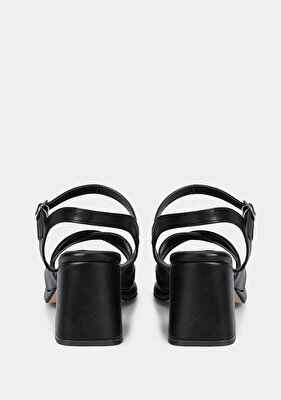 Provoq Siyah Kadın Topuklu Sandalet