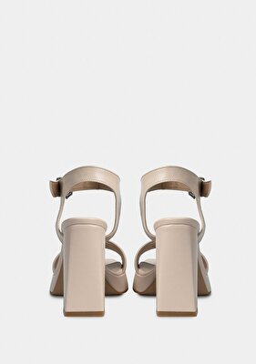 Provoq Bej Kadın Topuklu Sandalet