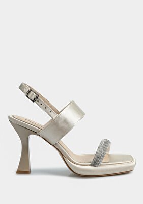 Provoq Bej Kadın Topuklu Sandalet