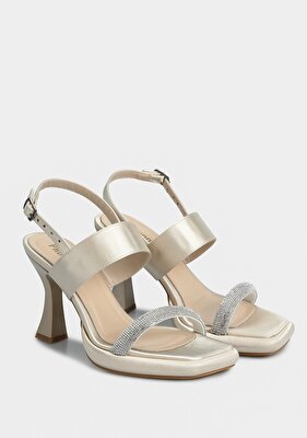 Provoq Bej Kadın Topuklu Sandalet