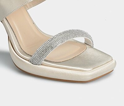 Provoq Bej Kadın Topuklu Sandalet