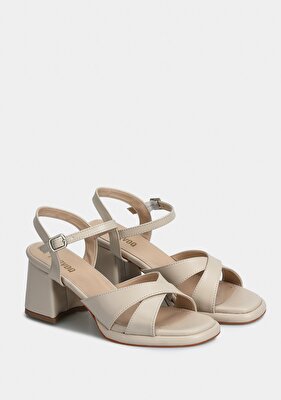 Provoq Bej Kadın Topuklu Sandalet