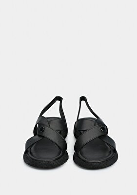 Eclipse Siyah Kadın Düz Sandalet