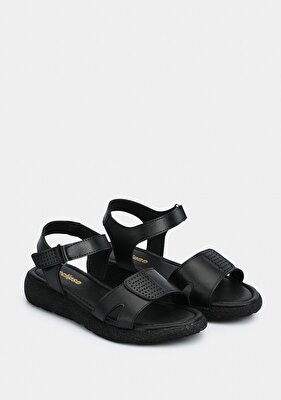 Eclipse Siyah Kadın Düz Sandalet