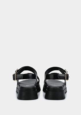 Provoq Siyah Kadın Düz Sandalet