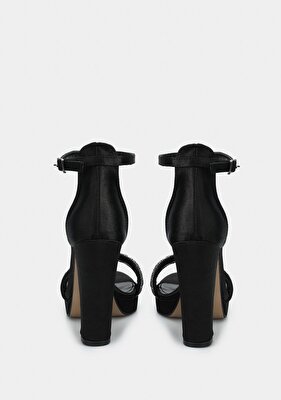 Provoq Siyah Kadın Topuklu Sandalet