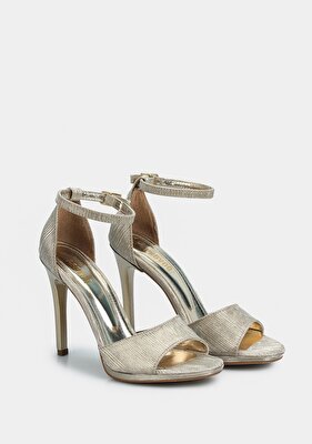 Provoq Altın Kadın Topuklu Sandalet