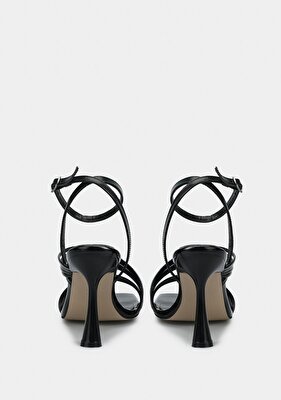 Provoq Siyah Kadın Topuklu Sandalet