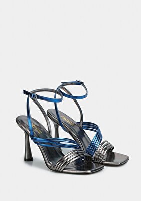 Provoq Platin Kadın Topuklu Sandalet